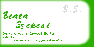 beata szepesi business card