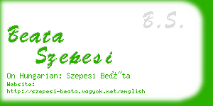 beata szepesi business card
